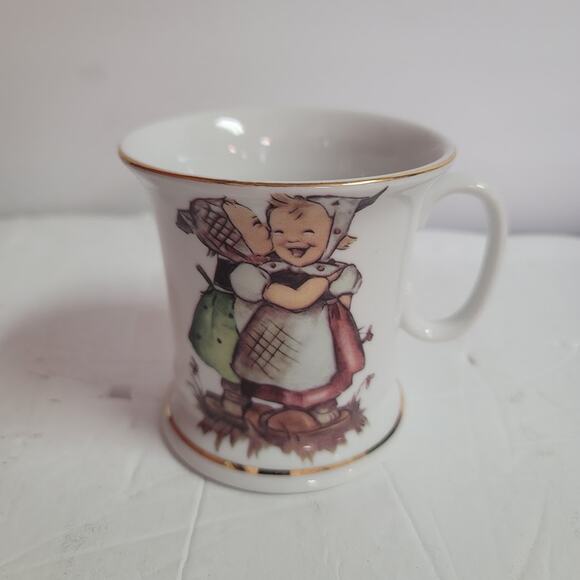 M.J. Hummel Germany Porcelain coffee cup mug white gold rimmed - Picture 2 of 4